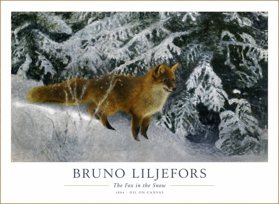 Bruno Liljefors The Fox in the Snow No1 - Affiche