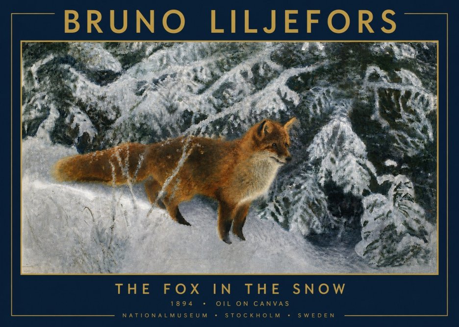 Bruno Liljefors The Fox in the Snow No5 - Affiche