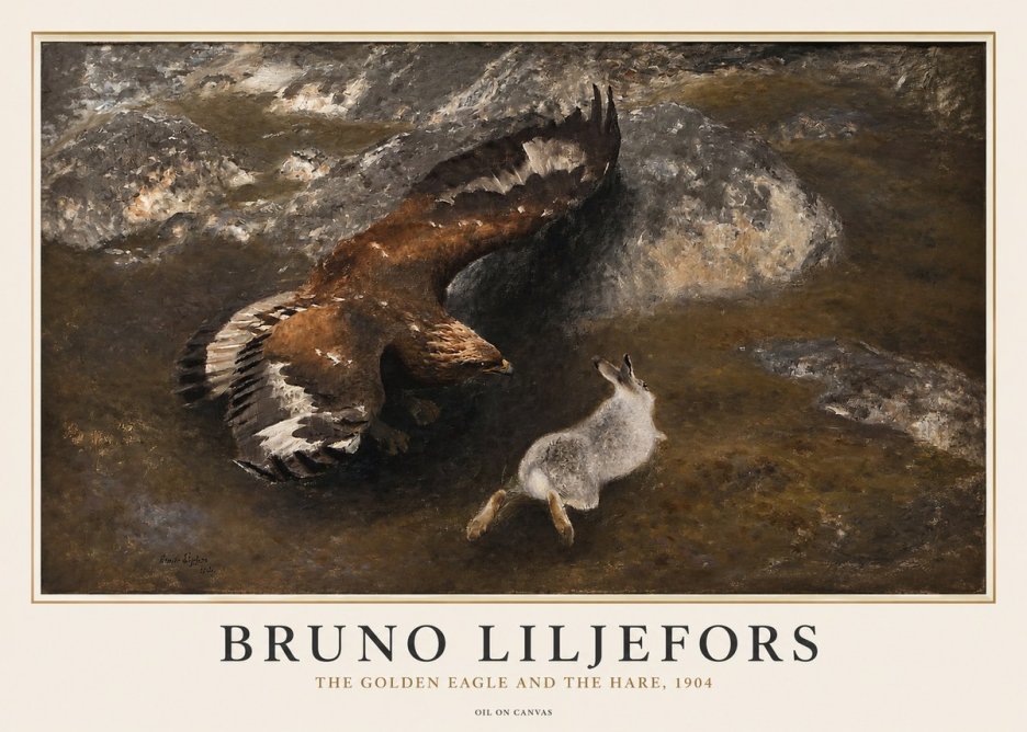 Bruno Liljefors The Golden Eagle and the Hare, 1904 No1 - Affiche