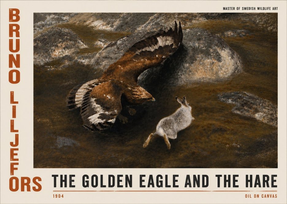 Bruno Liljefors The Golden Eagle and the Hare, 1904 No4 - Affiche