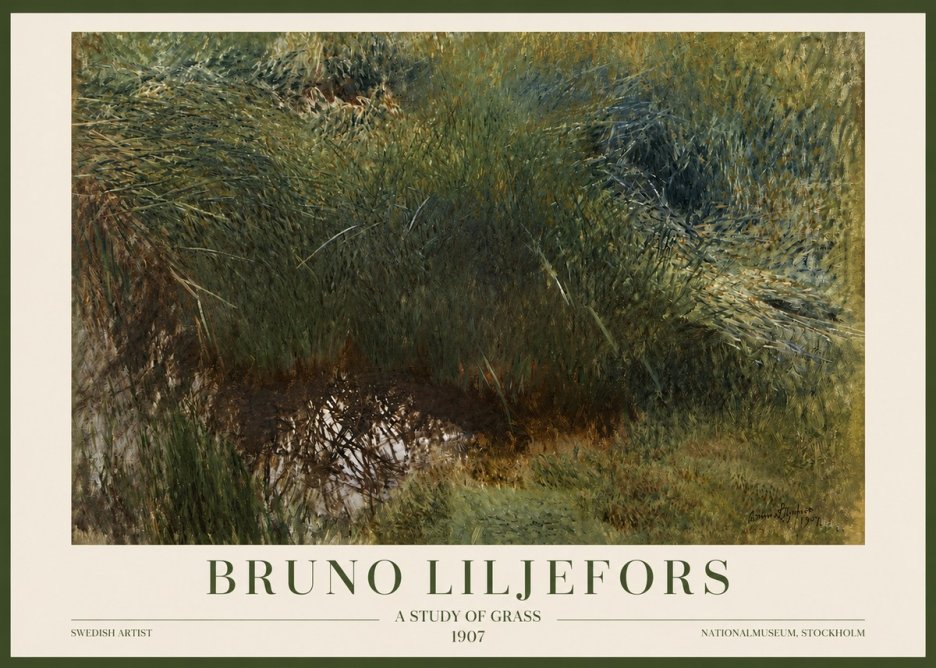 Bruno Liljefors A Study of Grass No3 - Affiche