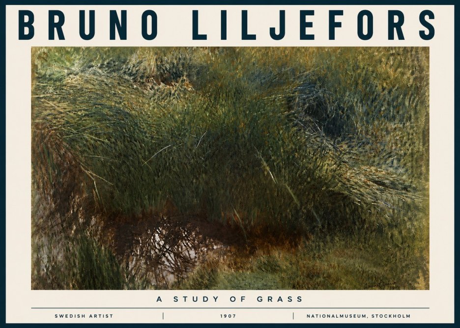 Bruno Liljefors A Study of Grass No4 - Affiche