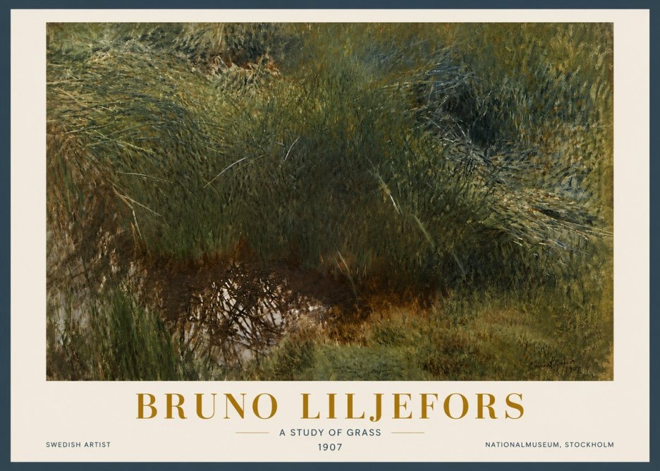 Bruno Liljefors A Study of Grass No5 - Affiche