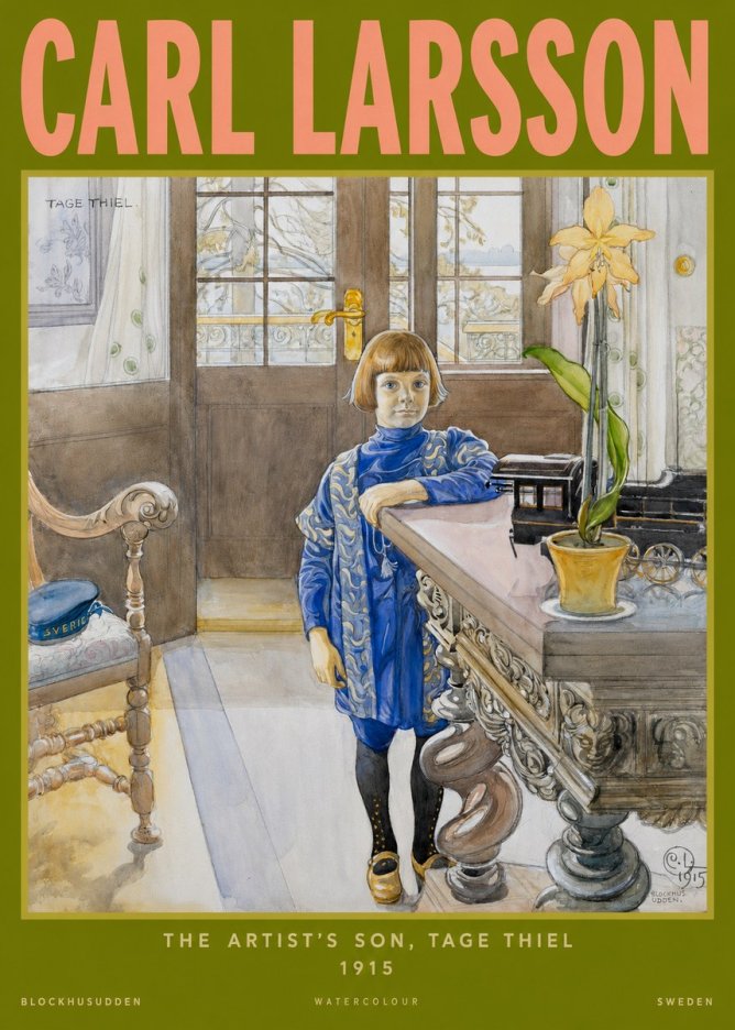 Carl Larsson The Artist's Son, Tage Thiel No2 - Affiche
