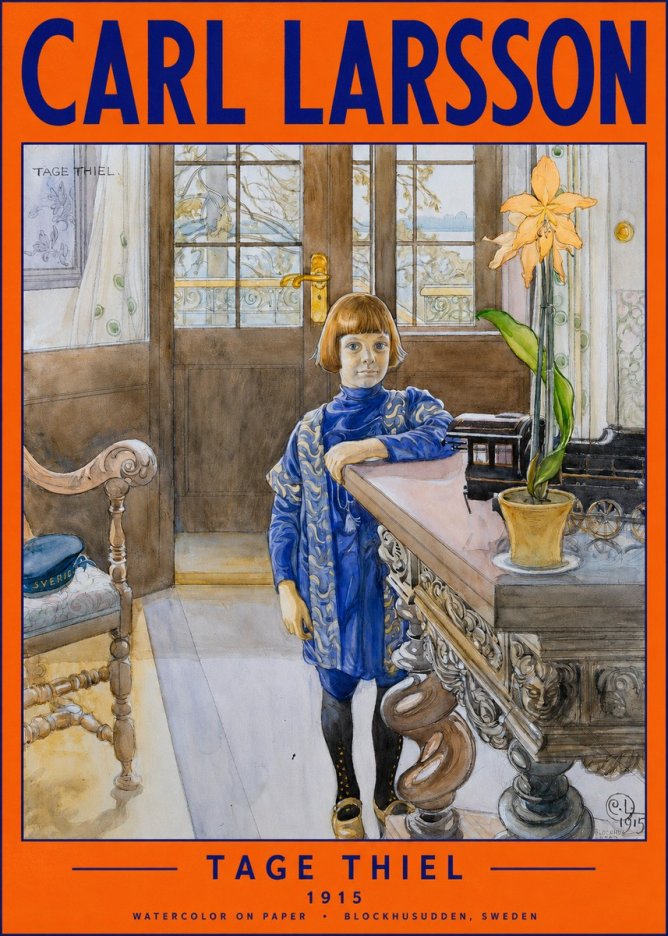 Carl Larsson The Artist's Son, Tage Thiel No6 - Affiche