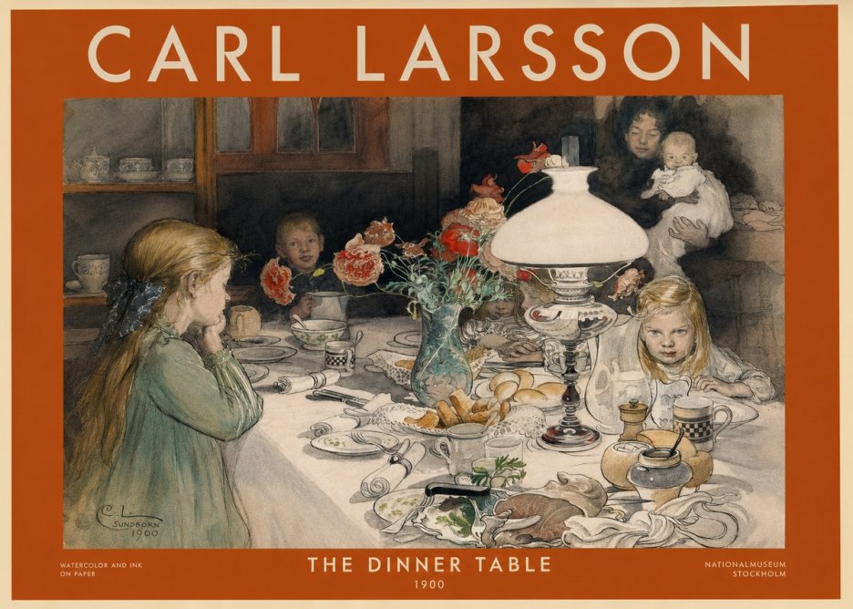 Carl Larsson The Dinner Table No2 - Affiche