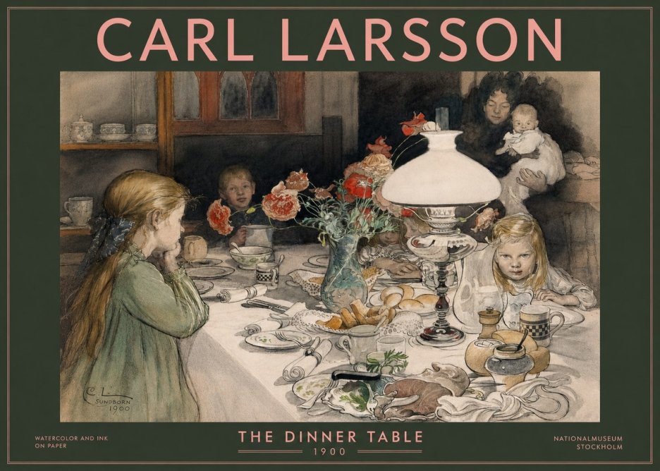 Carl Larsson The Dinner Table No3 - Affiche