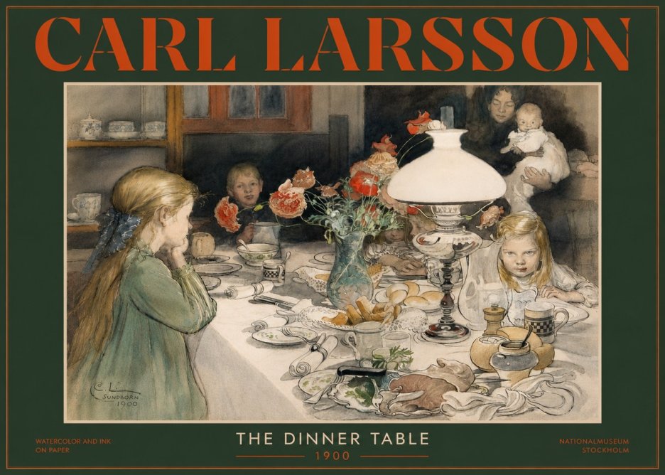 Carl Larsson The Dinner Table No5 - Affiche