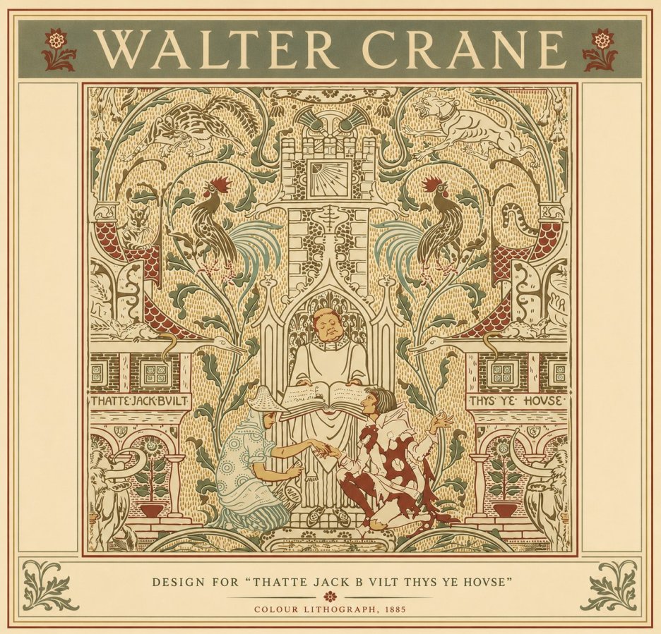 Walter Crane Design for "Thatte Jack B Vilt Thys Ye Hovse" No6 - Affiche