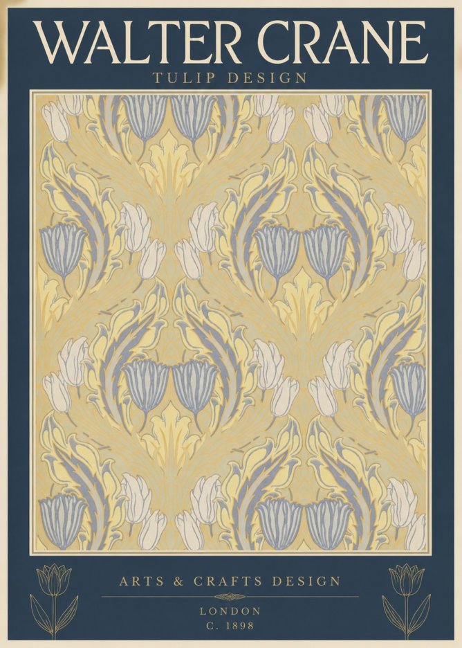 Walter Crane Tulip Design I No2 - Affiche