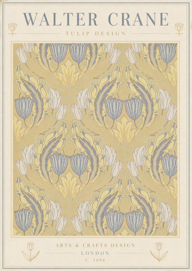 Walter Crane Tulip Design I No3 - Affiche