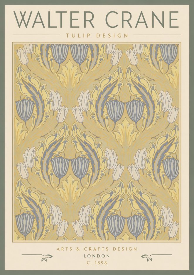 Walter Crane Tulip Design I No4 - Affiche
