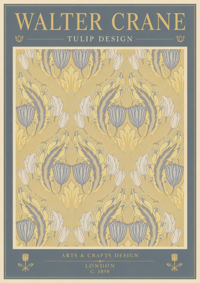 Walter Crane Tulip Design I No5 - Affiche