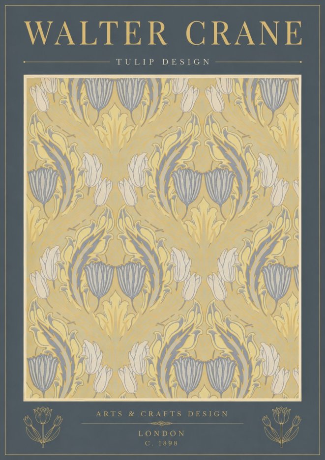 Walter Crane Tulip Design I No6 - Affiche