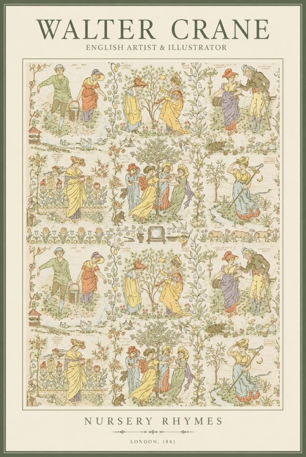 Walter Crane Nursery Rhymes No1 - Affiche