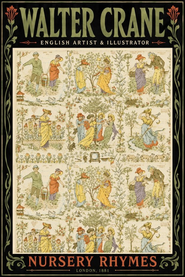 Walter Crane Nursery Rhymes No6 - Affiche
