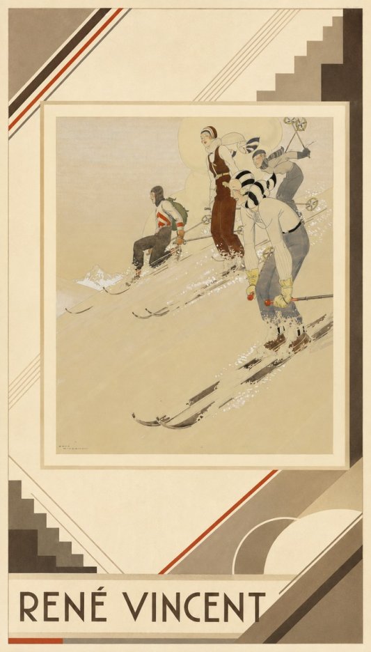 René Vincent Skiers No4 - Affiche