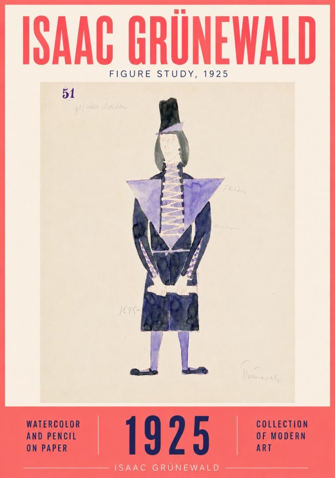 Isaac Grünewald Figure Study, 1925 No4 - Affiche