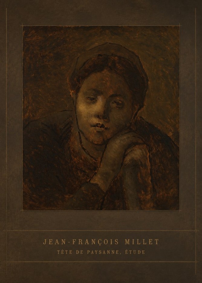 Jean-François Millet Tête De Paysanne, Étude No4 - Affiche