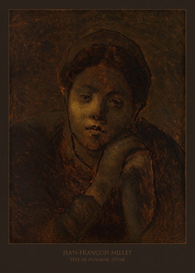 Jean-François Millet Tête De Paysanne, Étude No6 - Affiche