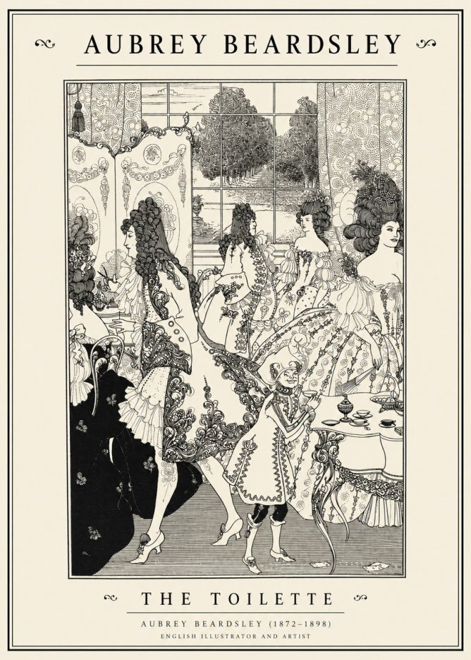 Aubrey Beardsley The Toilette No1 - Affiche