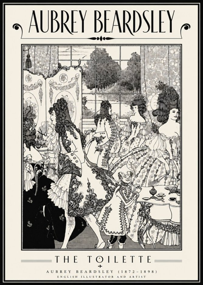 Aubrey Beardsley The Toilette No6 - Affiche