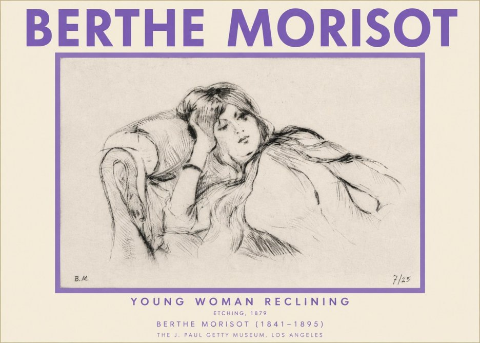 Berthe Morisot Young Woman Reclining I No2 - Affiche