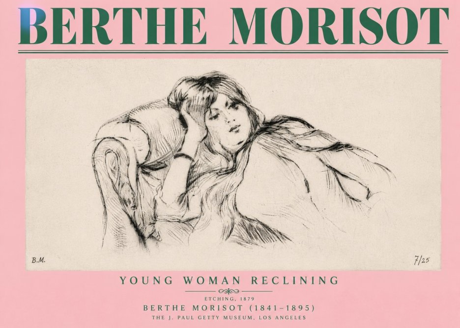Berthe Morisot Young Woman Reclining I No4 - Affiche