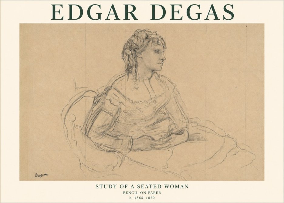 Edgar Degas Study of a Seated Woman No1 - Affiche
