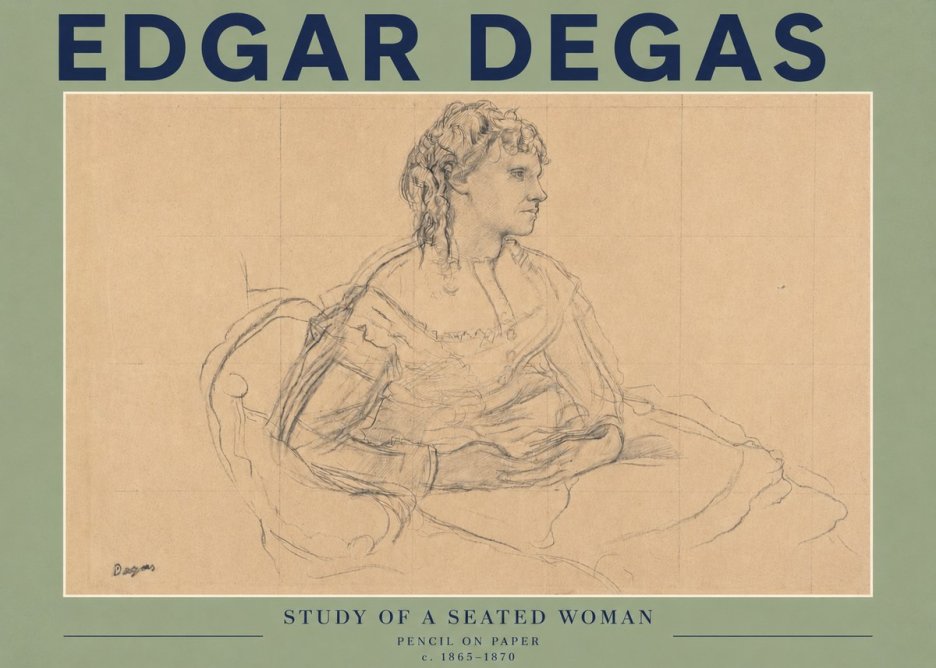 Edgar Degas Study of a Seated Woman No3 - Affiche