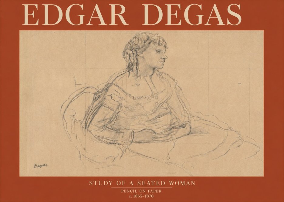 Edgar Degas Study of a Seated Woman No5 - Affiche