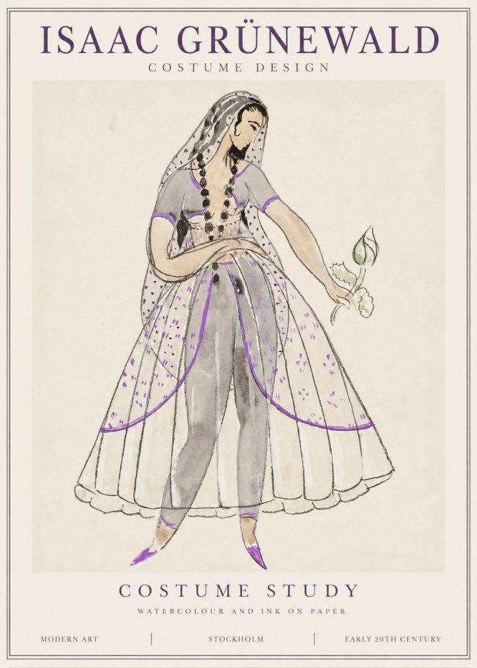 Isaac Grünewald Costume Study IV No1 - Affiche