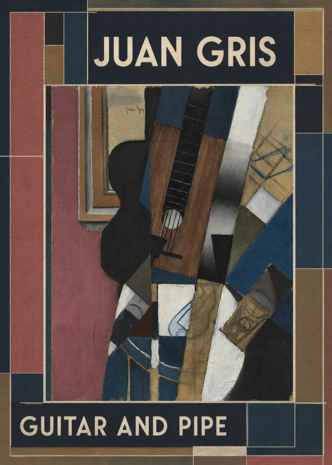 Juan Gris Guitar and Pipe I No1 - Affiche