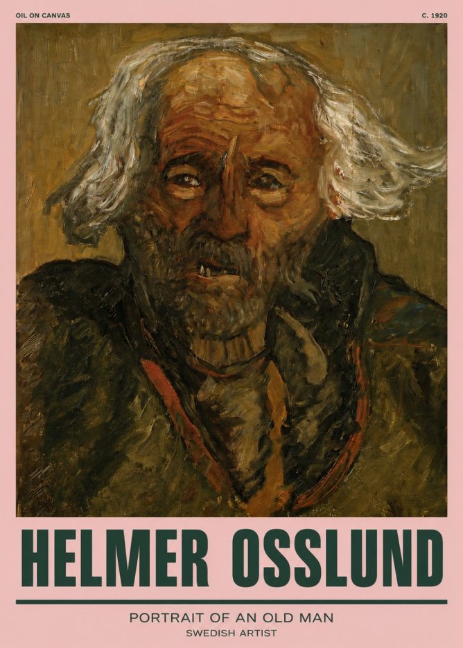 Helmer Osslund Portrait of an Old Man No3 - Affiche