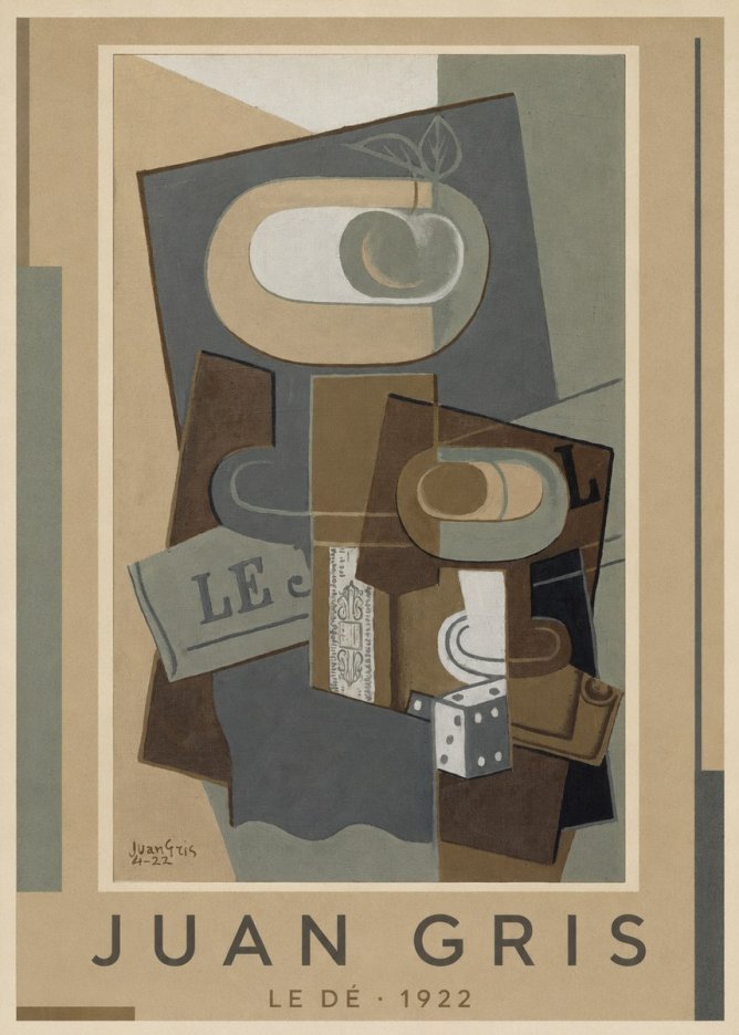 Juan Gris Le Dé No1 - Affiche