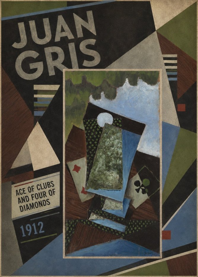 Juan Gris Ace of Clubs and Four of Diamonds No2 - Affiche