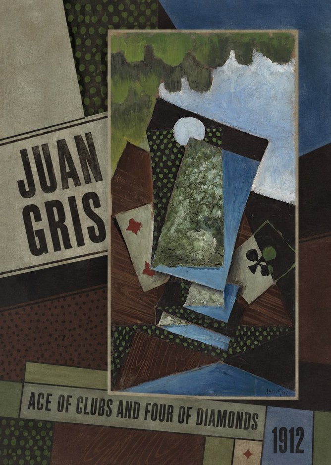 Juan Gris Ace of Clubs and Four of Diamonds No4 - Affiche