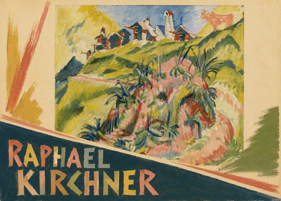 Raphael Kirchner Hillside Dwellings with Alpine Cow No3 - Affiche