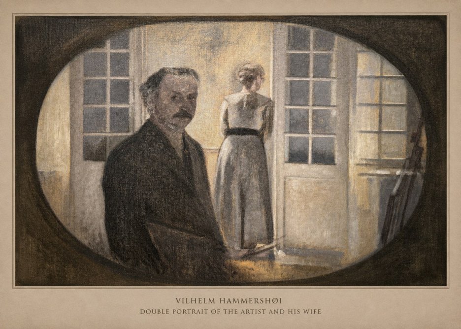 Vilhelm Hammershøi Double Portrait of the Artist and His Wife No6 - Affiche