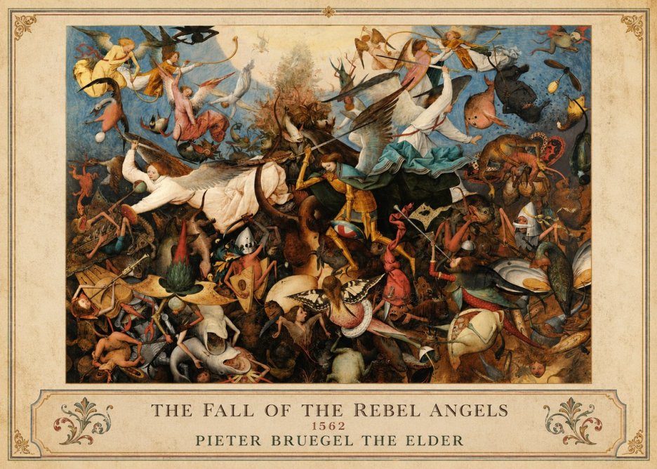 Pieter Bruegel The Fall of the Rebel Angels III No5 - Affiche