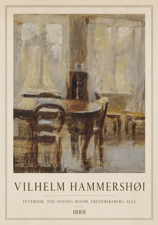 Vilhelm Hammershøi Interior. the Dining Room. Frederiksberg Allé No1 - Affiche