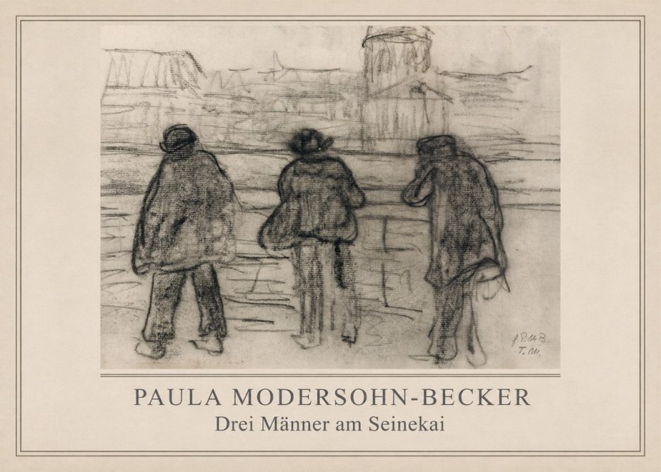 Paula Modersohn-Becker Drei Männer Am Seinekai No2 - Affiche