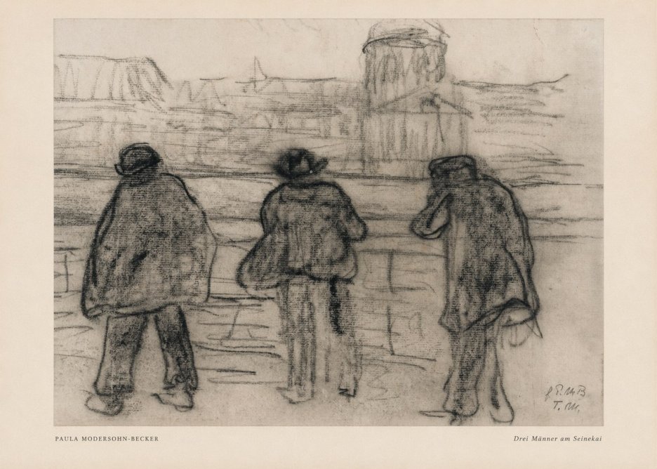 Paula Modersohn-Becker Drei Männer Am Seinekai No5 - Affiche