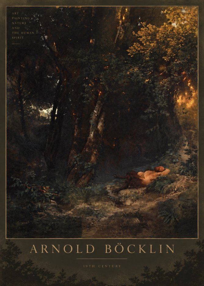 Arnold Böcklin A Faun Asleep No6 - Affiche