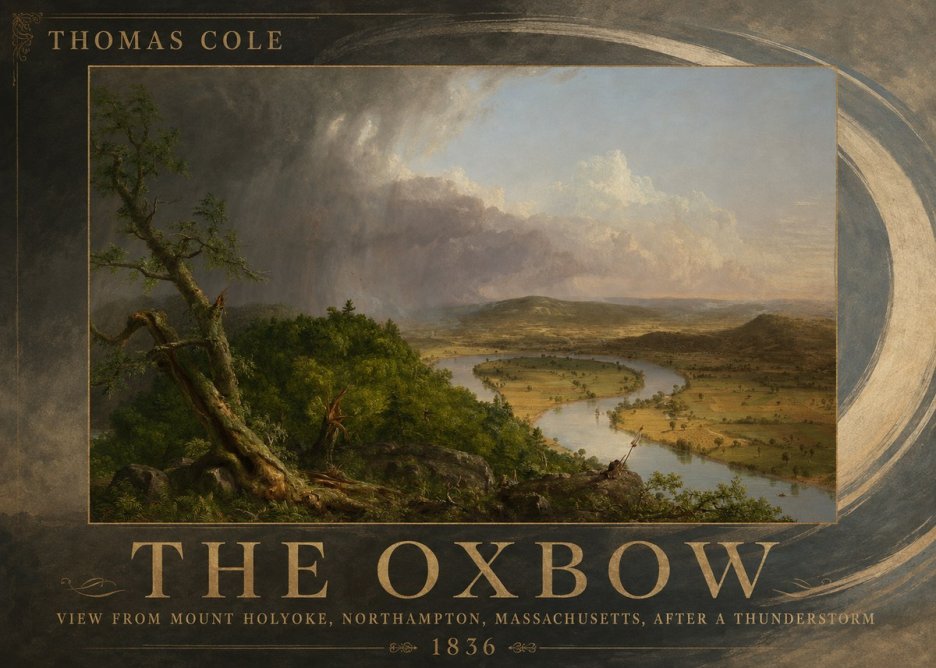 Thomas Cole View from Mount Holyoke, Northampton, Massachusetts, After a Thunderstorm—the Oxbow II No3 - Affiche