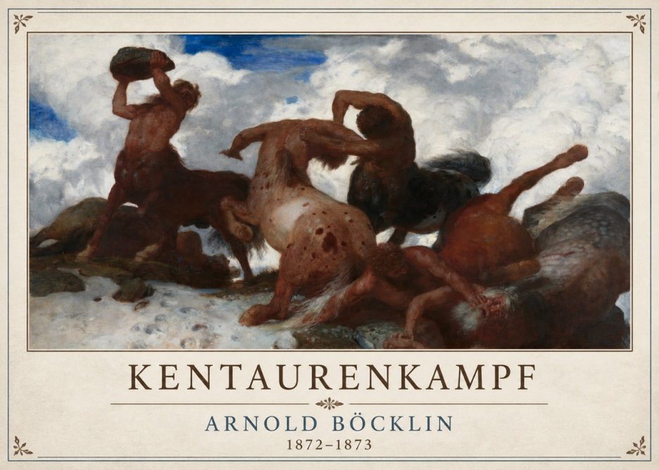 Arnold Böcklin Kentaurenkampf No4 - Affiche