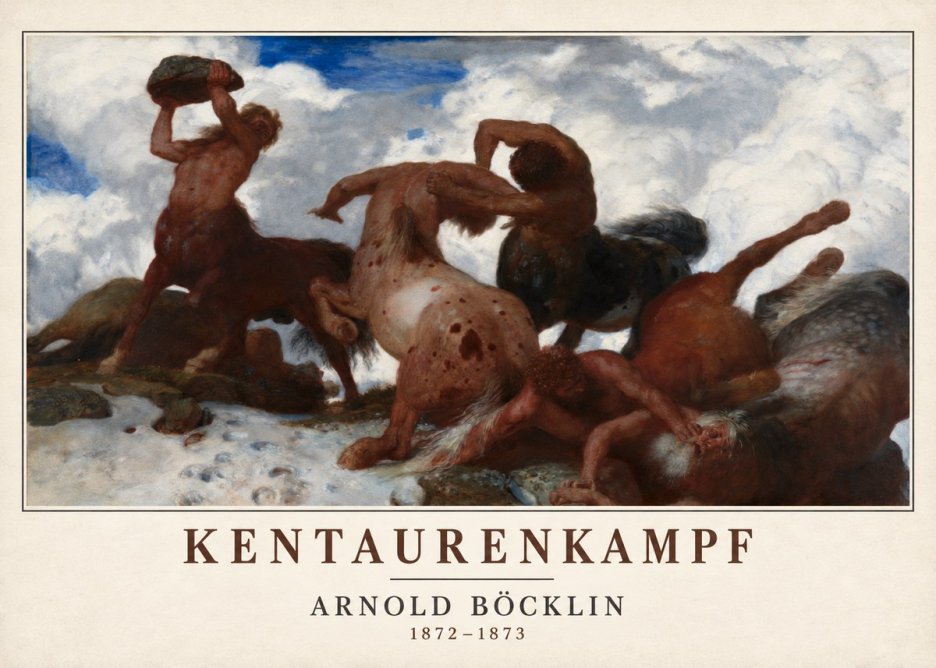 Arnold Böcklin Kentaurenkampf No5 - Affiche