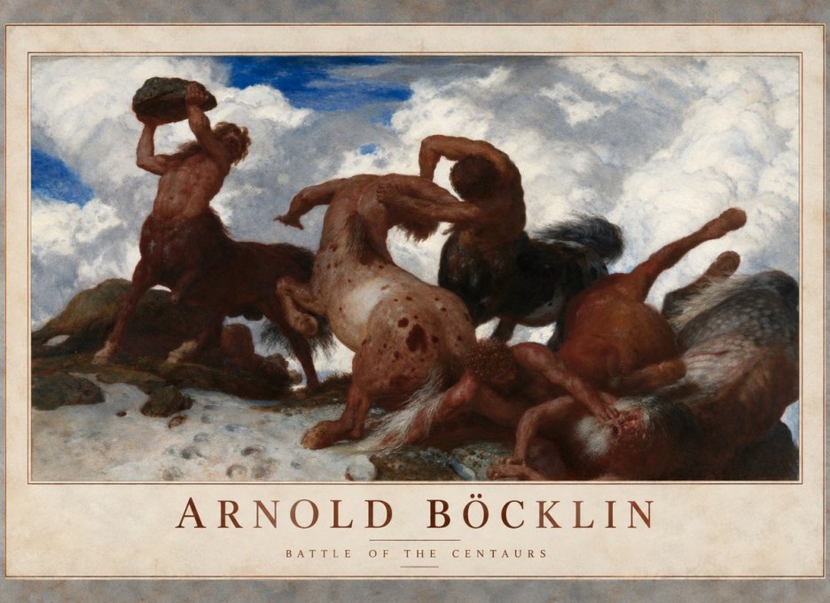 Arnold Böcklin Kentaurenkampf No6 - Affiche