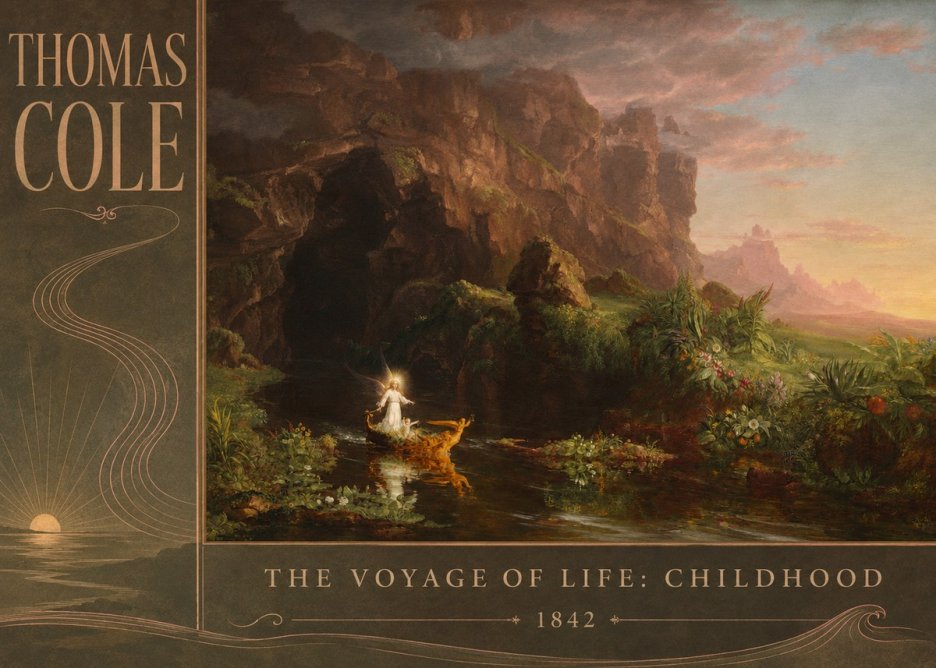 Thomas Cole The Voyage of Life: Childhood III No2 - Affiche