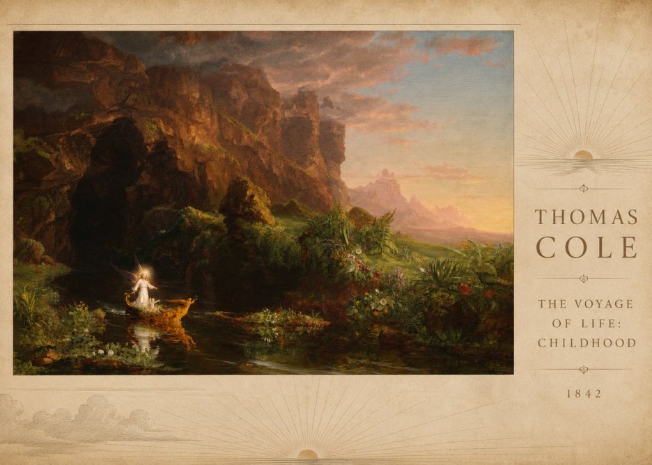 Thomas Cole The Voyage of Life: Childhood III No3 - Affiche
